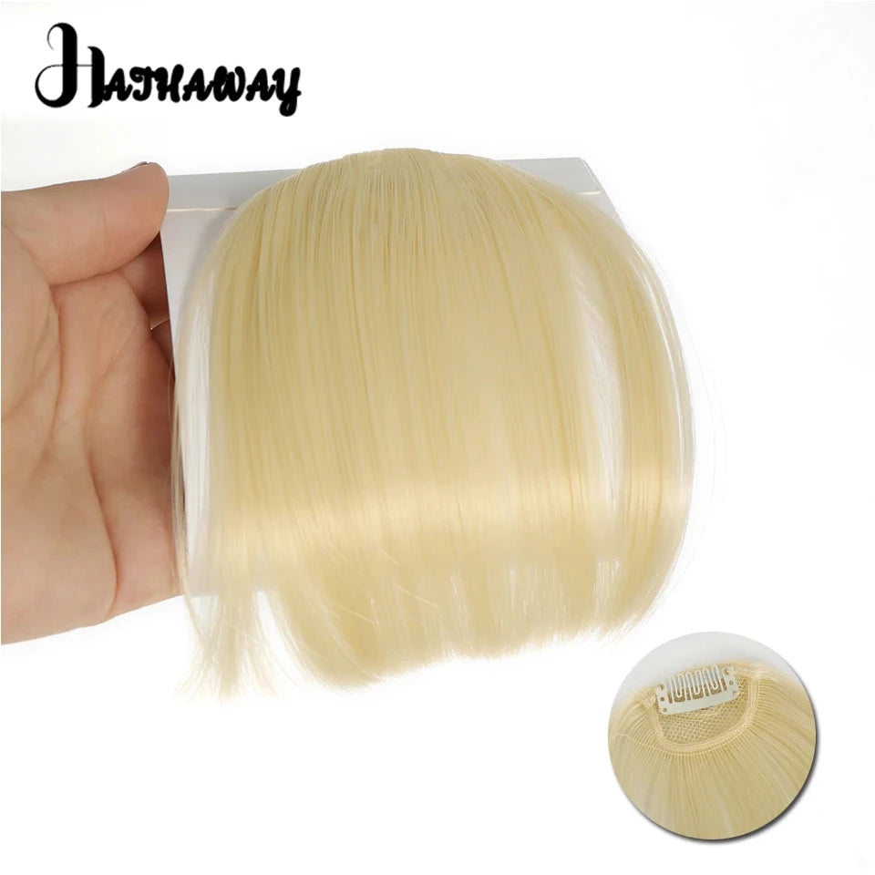 Synthetic Straight bangs  Air bangs Hair Extension Natural Hair Bangs For Women False Bang Black Daily Brown Woman Daily Wear