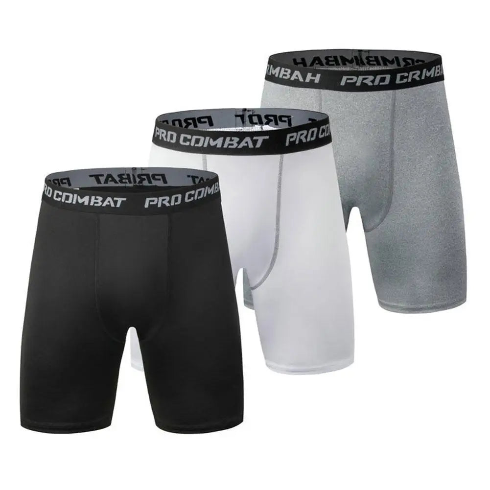 Sports Men Leggings Male Fitness Pants Elastic Compression Tights Gym Running Training Shorts Quick Drying Bottoming Shorts