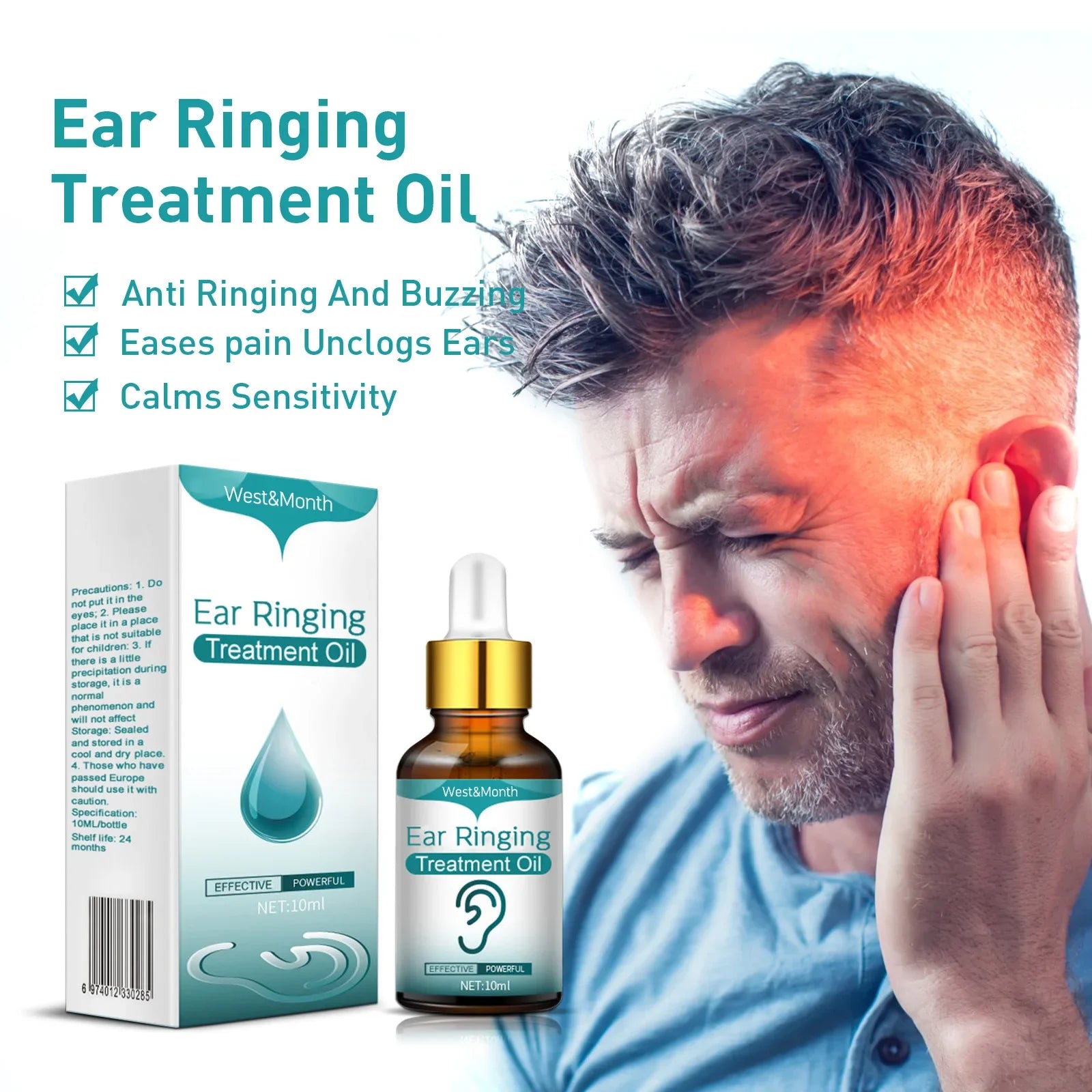 Ear Ringing Relieving Drops Relieve Deafness Tinnitus Itching Earache Health Care Treatment Ear Hard Hearing Tinnitus Oil