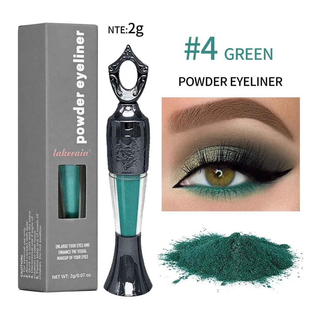 Retro Black Dark Green Kohl Powder Eyeliner Waterproof Long Lasting Natural Smooth Kohl Eyeshadow No Smudge Makeup Product