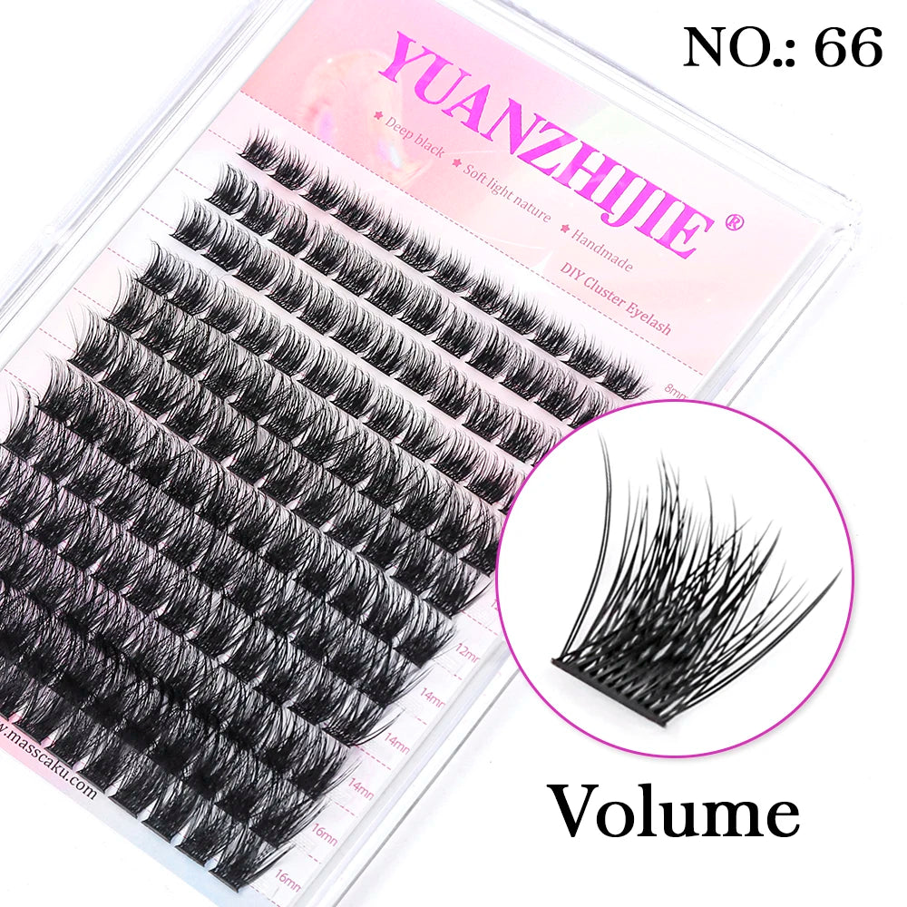 12Lines YUANZHIJIE Segmented Faux Individual Eyelashes Kit lash Strip Easy to Makeup at Home High-end Quality Lashes Extension