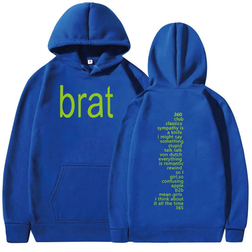 Charli XCX Brat 2024 Tour Album Print Hoodie Men Hip Hop Retro Pullover Sweatshirt Unisex Casual Oversized Hooded Y2k Streetwear