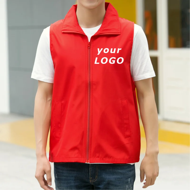 Summer New Sleeveless Thin Breathable Vest Activity Volunteer Vest Custom Logo Printing Brand Text Universal Men And Women 4xl