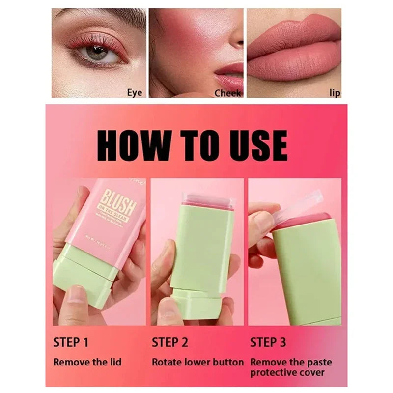 3-in-1 Cheek Lip Tinted Moistured Blush Stick Silky Brighten Blush Cream Blusher Cosmetics Tubes Matte Contour Makeup New