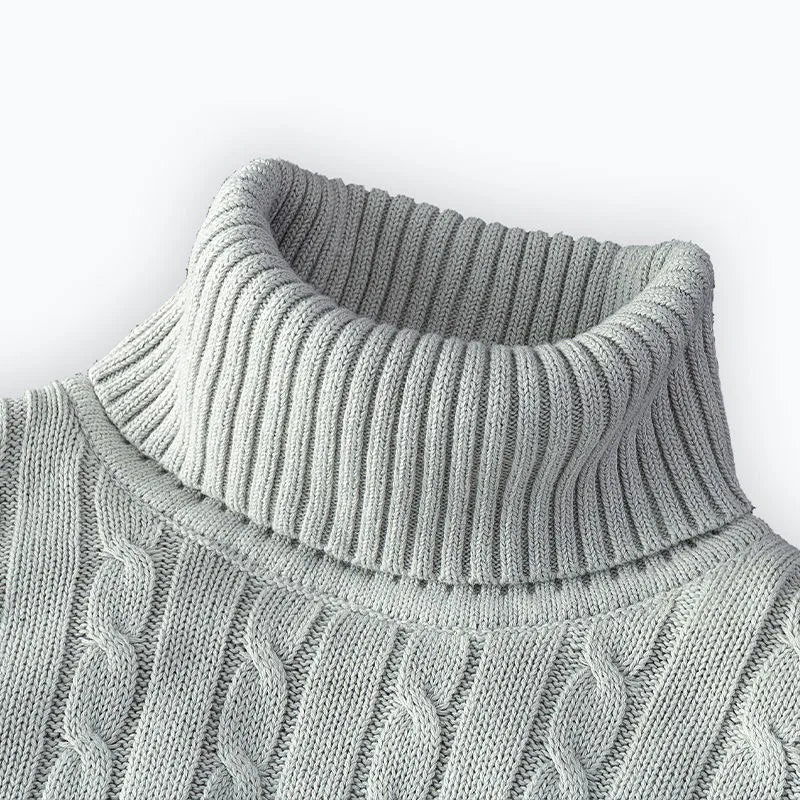 Autum Winter Warm Turtleneck Sweater Men's Casual Rollneck Knitted Pullover Keep Warm Men Jumper Knit Woolen Sweater