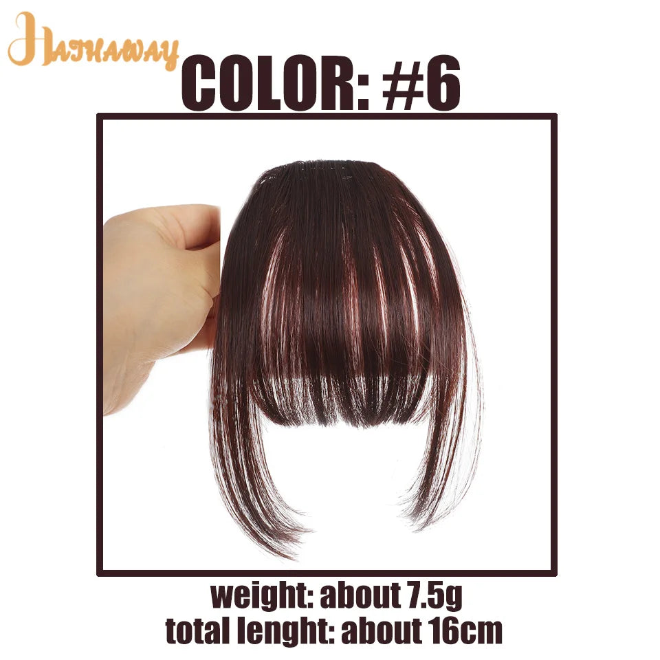 Synthetic Straight bangs  Air bangs Hair Extension Natural Hair Bangs For Women False Bang Black Daily Brown Woman Daily Wear