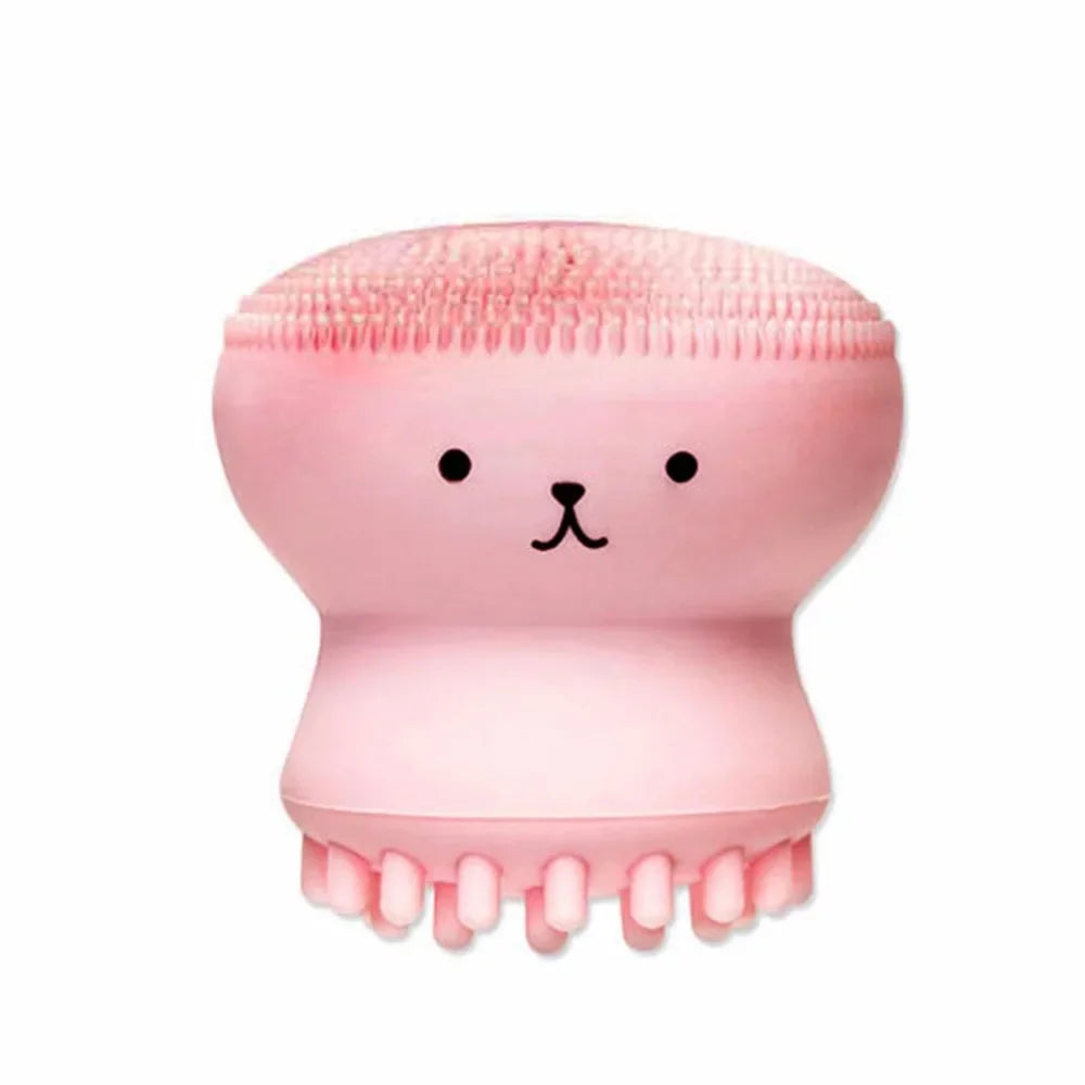 Silicone Face Cleansing Brush Facial Cleanser Pore Cleaner Exfoliator Face Scrub Washing Brush Skin Care Small Octopus Shape