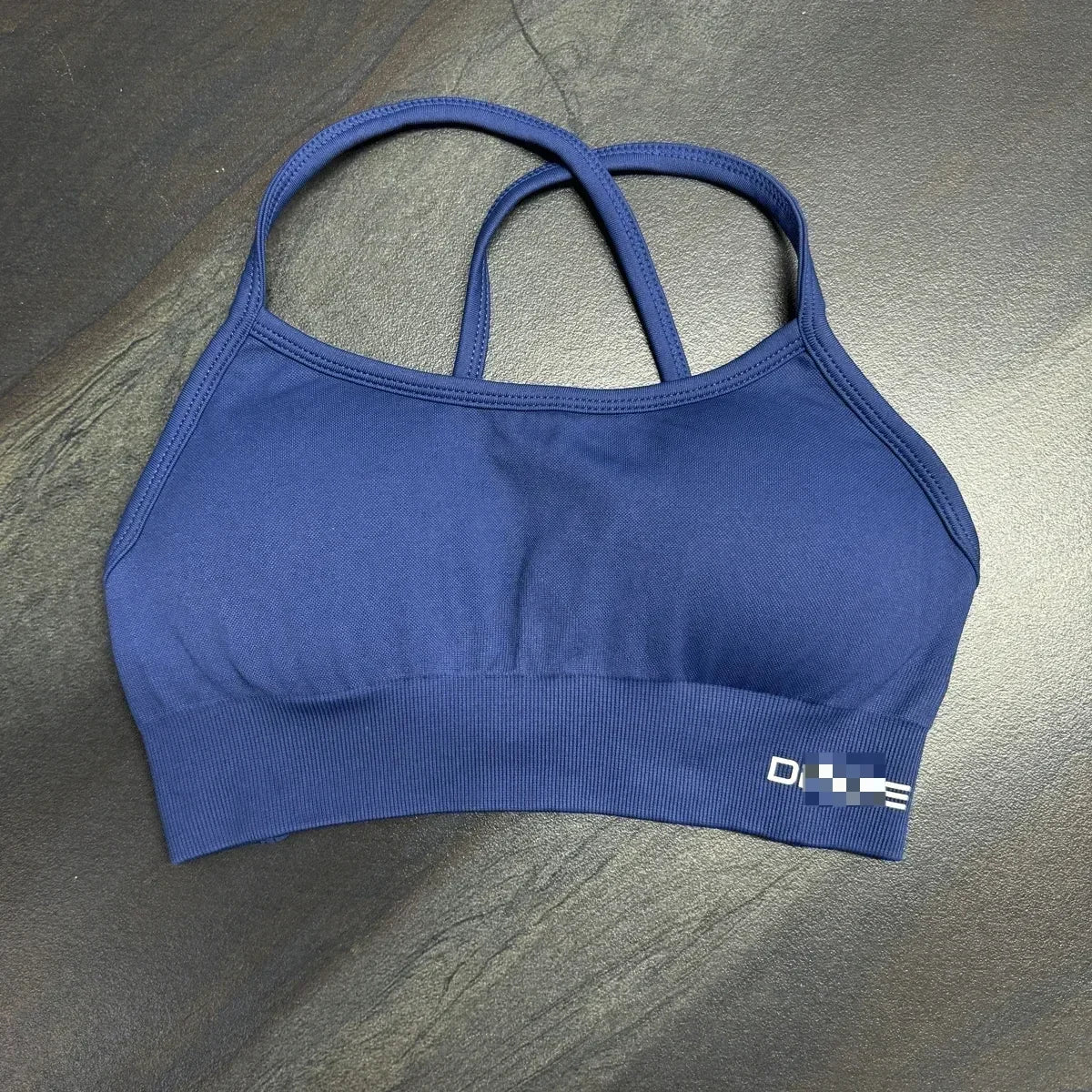 Dynamic Backless Sports Bra With Logo Women Seamless Yoga Top Bra Medium Support Padded Gym Crop Top Stretchy Fitness Sports Top