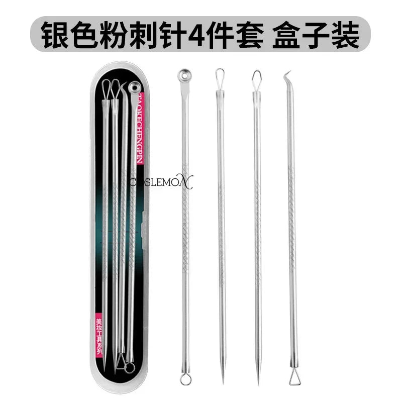 4pcs/set Blackhead Remover Professional Acne Pimple Blemish Beauty Women Skin Care Facial Cleaning Face Skin Care Tool Kit