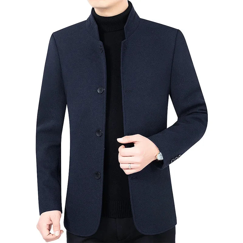 New Autumn Men Woolen Blazers Jackets Business Casual Suits Coats Woolen Blends Male Slim Fit Blazers Suits Coats Men's Clothing