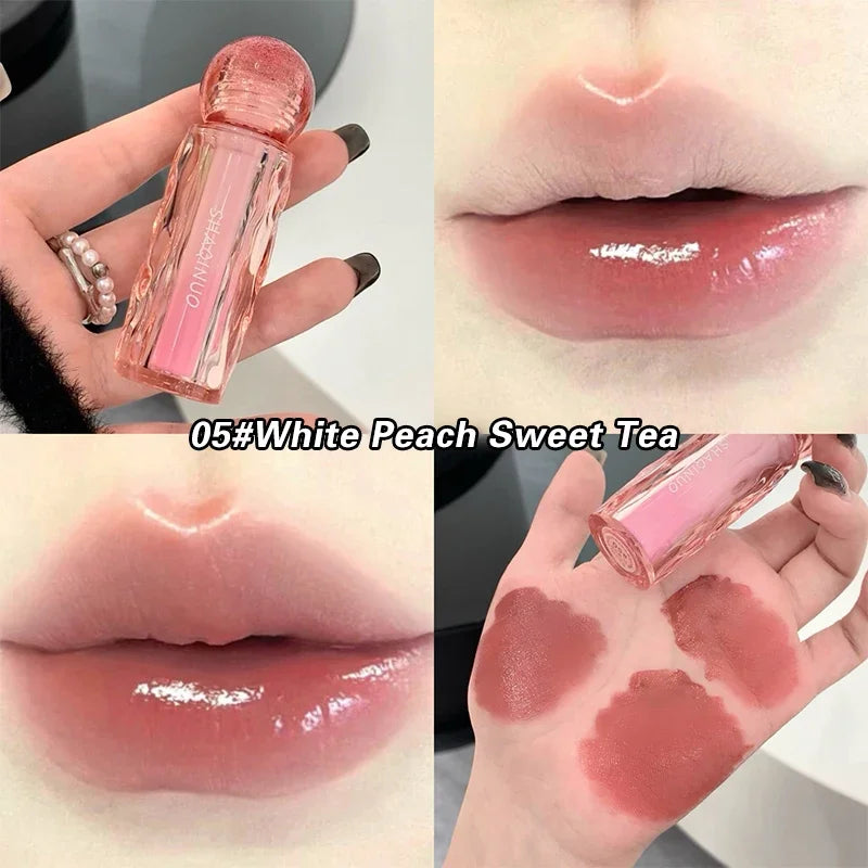 Mirror Lip Glaze Gloss Lasting Waterproof Non Stick Cup Bright Lipstick Lip Ink Tint Luxury Korean Nude Pink Makeup Cosmetics