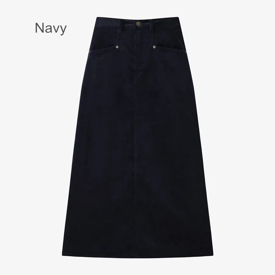 AS 2024 Retro corduroy skirt a little stretch + soft super high stretch closed-fit basic tops  (ship out in 1 day)