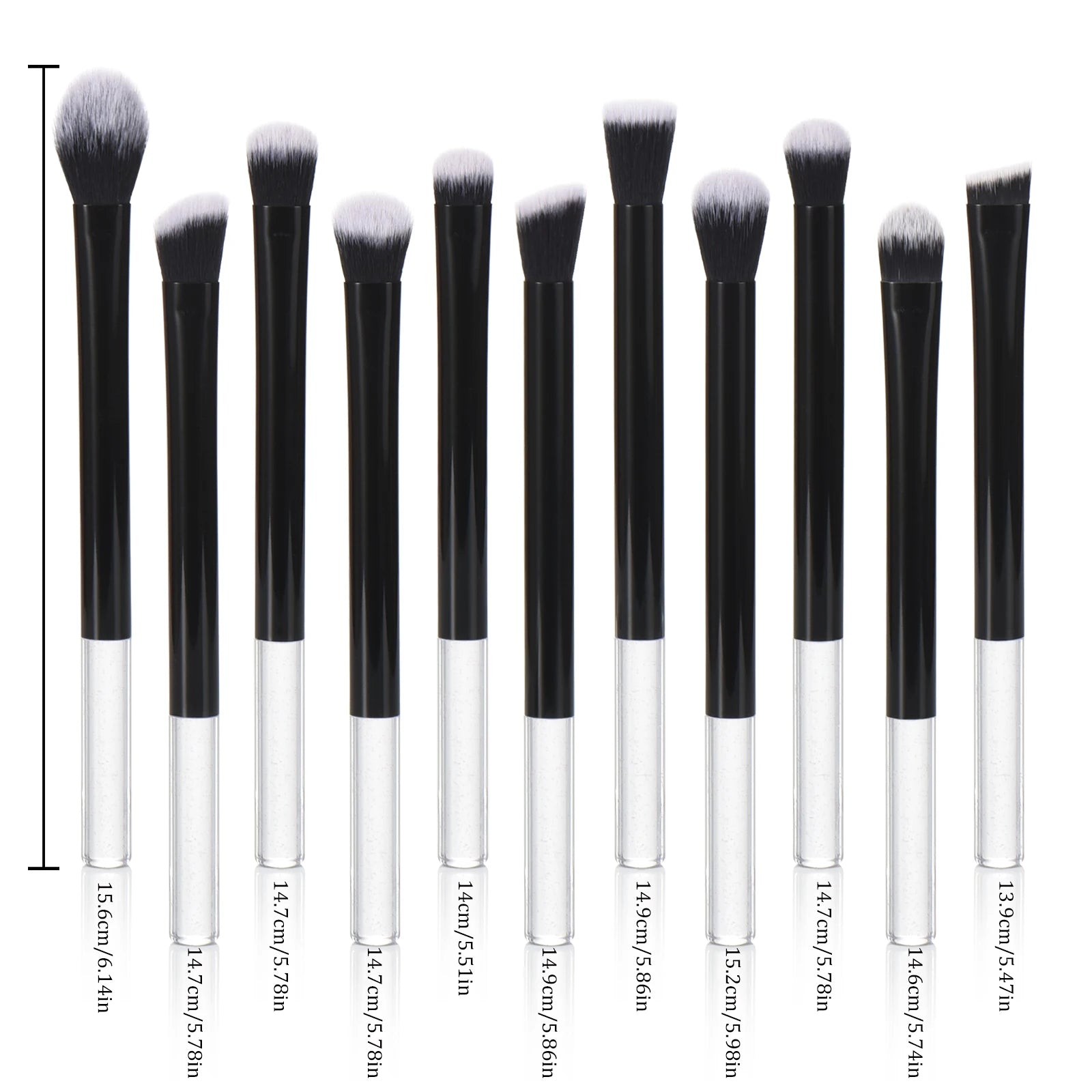 KOSMETYKI Makeup Brush Set - Premium Synthetic Foundation, Powder, Contour, Eyeshadow & Brow Brushes With Translucent Handles