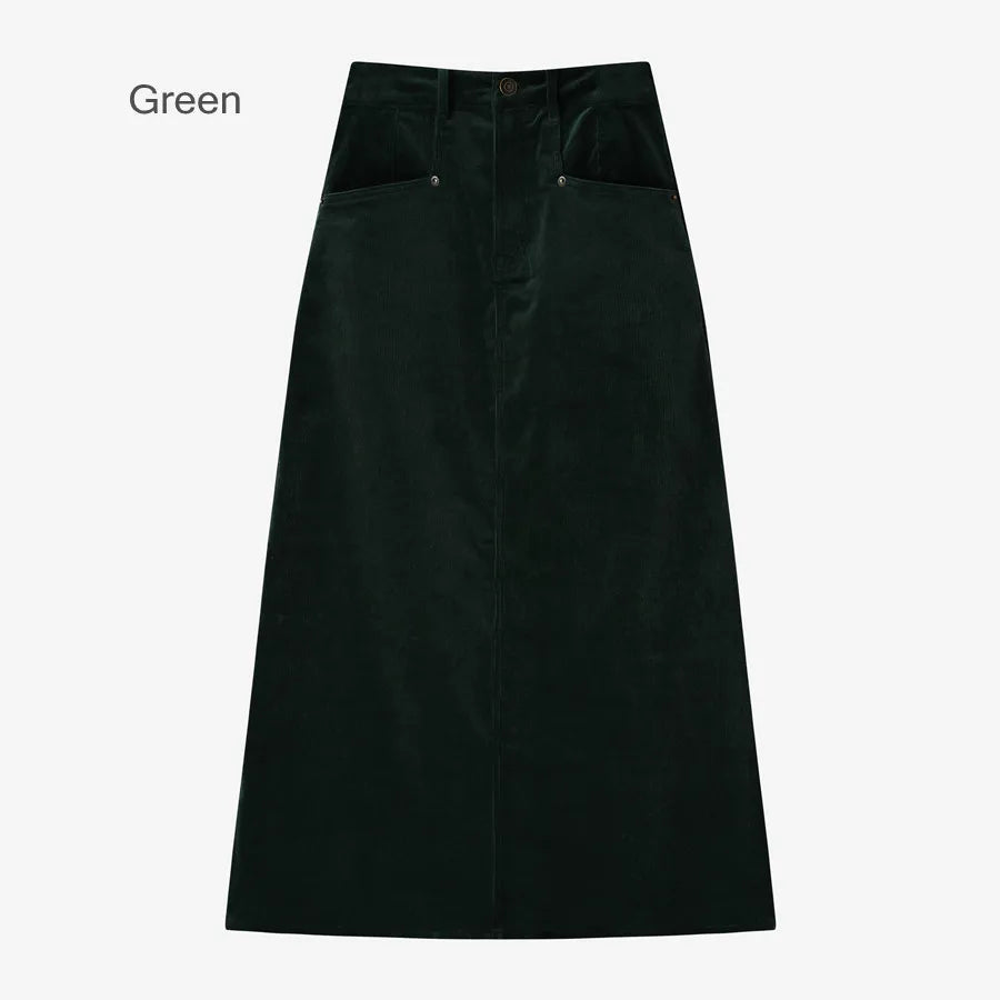 AS 2024 Retro corduroy skirt a little stretch + soft super high stretch closed-fit basic tops  (ship out in 1 day)