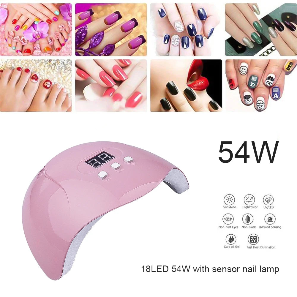 Nails Lamp UV Led Lamp Manicure 36W Nail Polish Drying Lamp Smart Sensor USB Rechargeable Nails Heating Dryer Tool