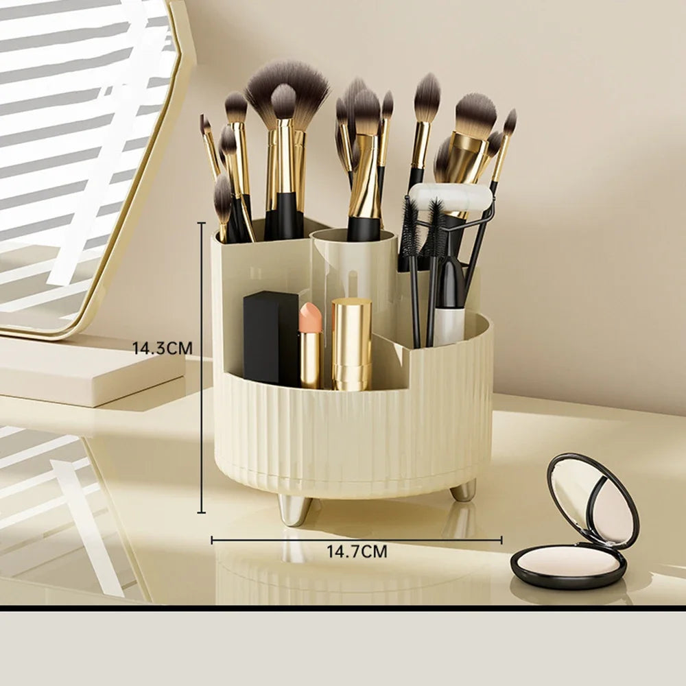 New 360° Rotating Makeup Brush Holder Storag Box Luxury Makeup Organiser Lipsticks Make Up Container Vanity Organizer Box