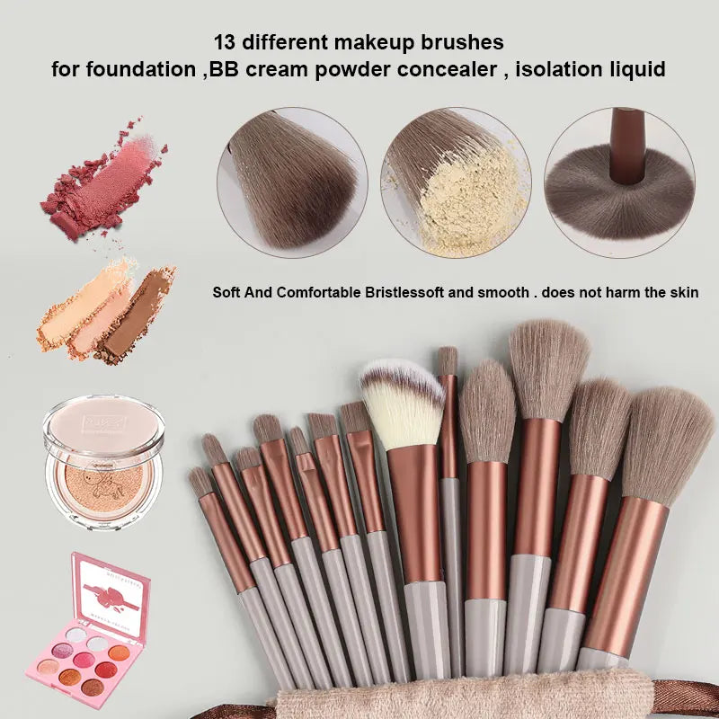 13Pcs Makeup Brushes Set Soft Fluffy Cosmetics Foundation Blush Powder Eyeshadow Kabuki Blending Makeup Brush Beauty Tools