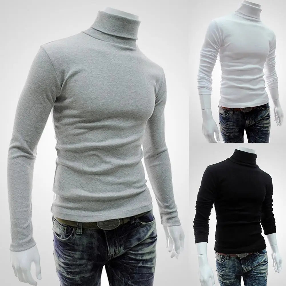 Shirt Stretchy Soft Autumn Turtleneck Long Sleeve Solid Color Winter Knitted Pullover Breathable Men 2021New for And Touch