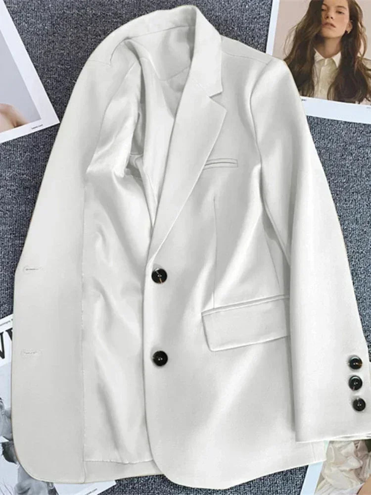 Women's Jacket New in Korean Fashion Small Suit Top Brown Suit Coat Clothes Loose Straight Temperament Slim Blazer for Women