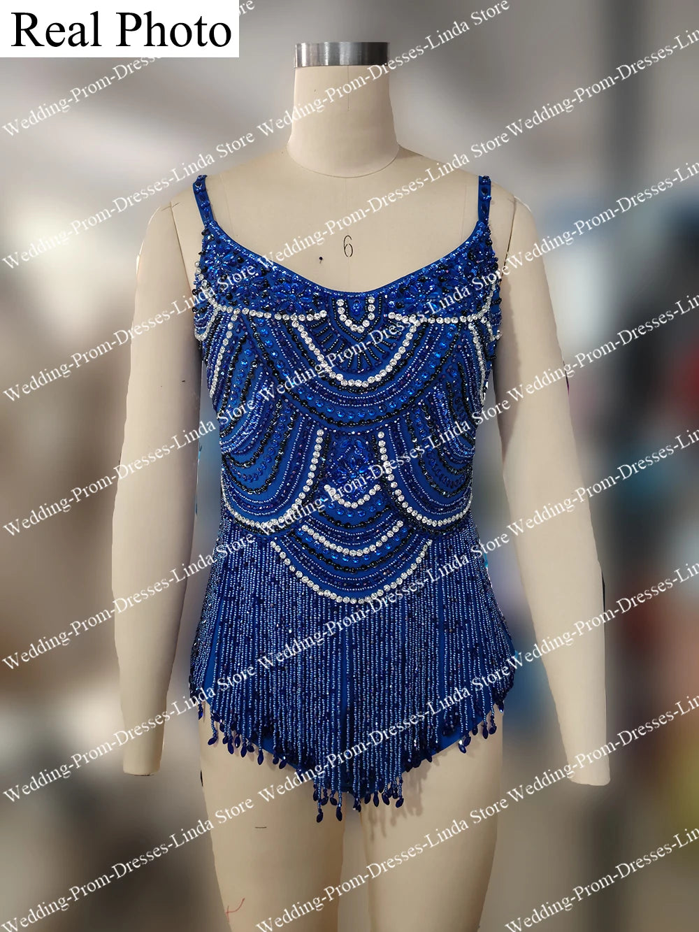 Luxury Beads Celebrity Bodysuit for Women Spaghetti Strap Above Knee Prom Party Gala Special Events Short Tassel Cocktail Dress