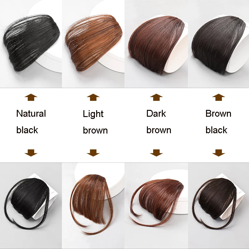 MANWEI Synthetic Wig Air bangs Women Natural Short Brown Blond Black Fake Hair Fringe Extension