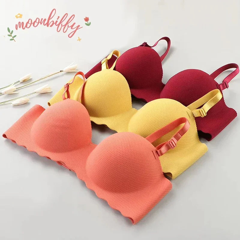 Sexy Bras for Women Push Up Bra Seamless Underwear Solid Wireless Sports Bra One-pieces Gather Convertible Straps Brassiere