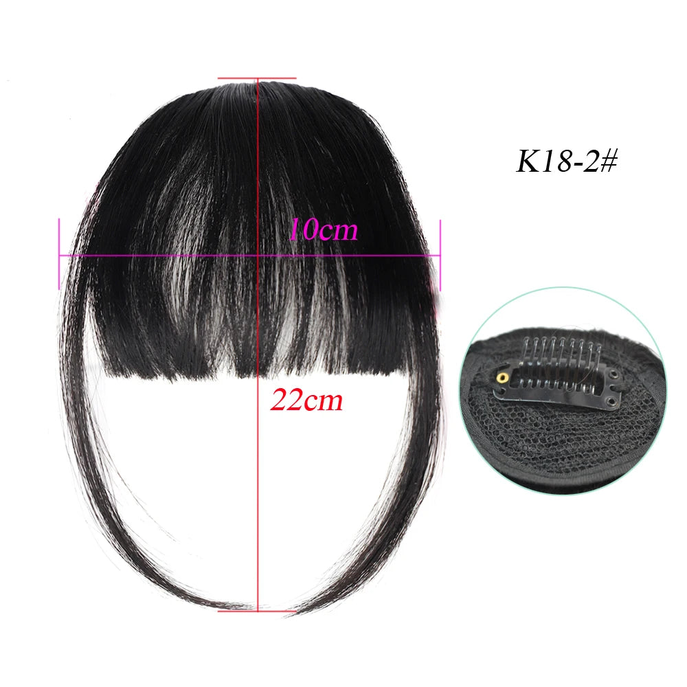 Synthetic Air Bangs Natural Short Brown Black Fake Hair Fringe Extension 1 Clip In Hairpieces Accessories For Women Girl