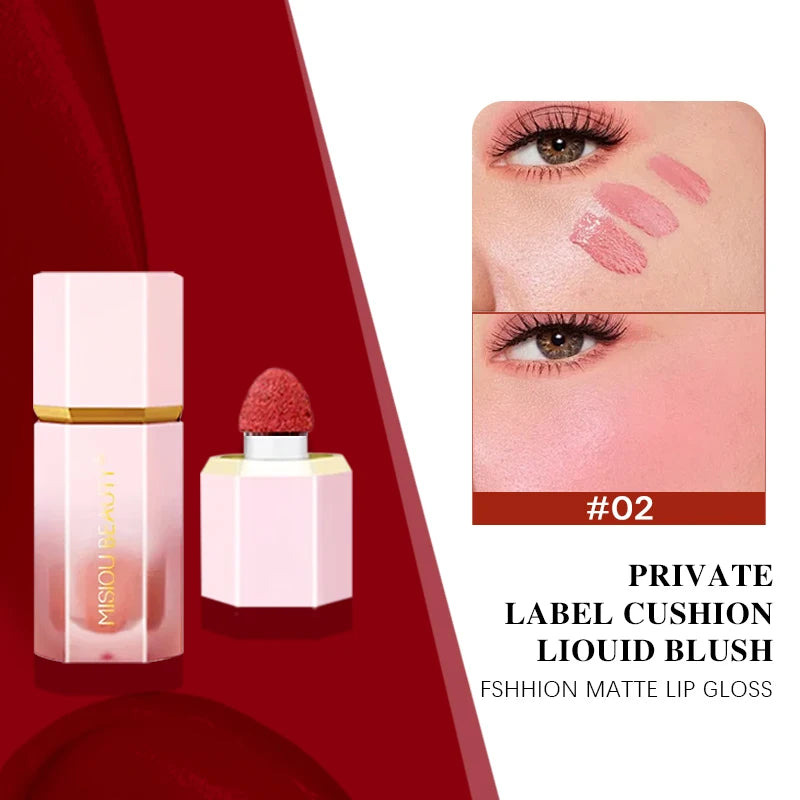 Matte Liquid Blush Stick Lasting Easy Color Blush Cream for Lips and Cheeks Concealer Waterproof Lip Gloss Makeup.