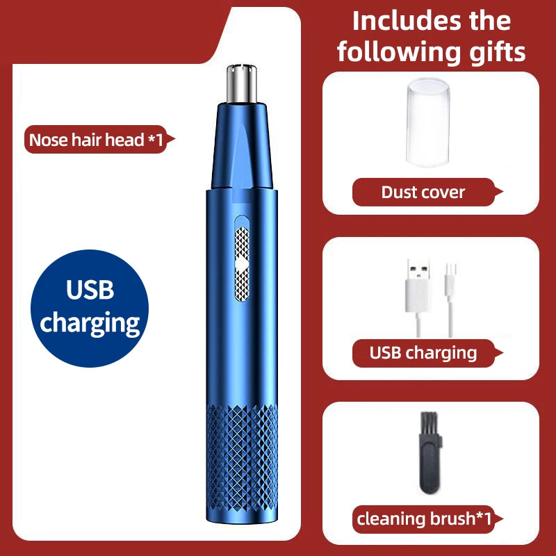 Electric Nose Hair Clipper Rechargeable Multi-kinetic Shaving Two-in-one Unisex Fully Automatic Washable   Trimmer