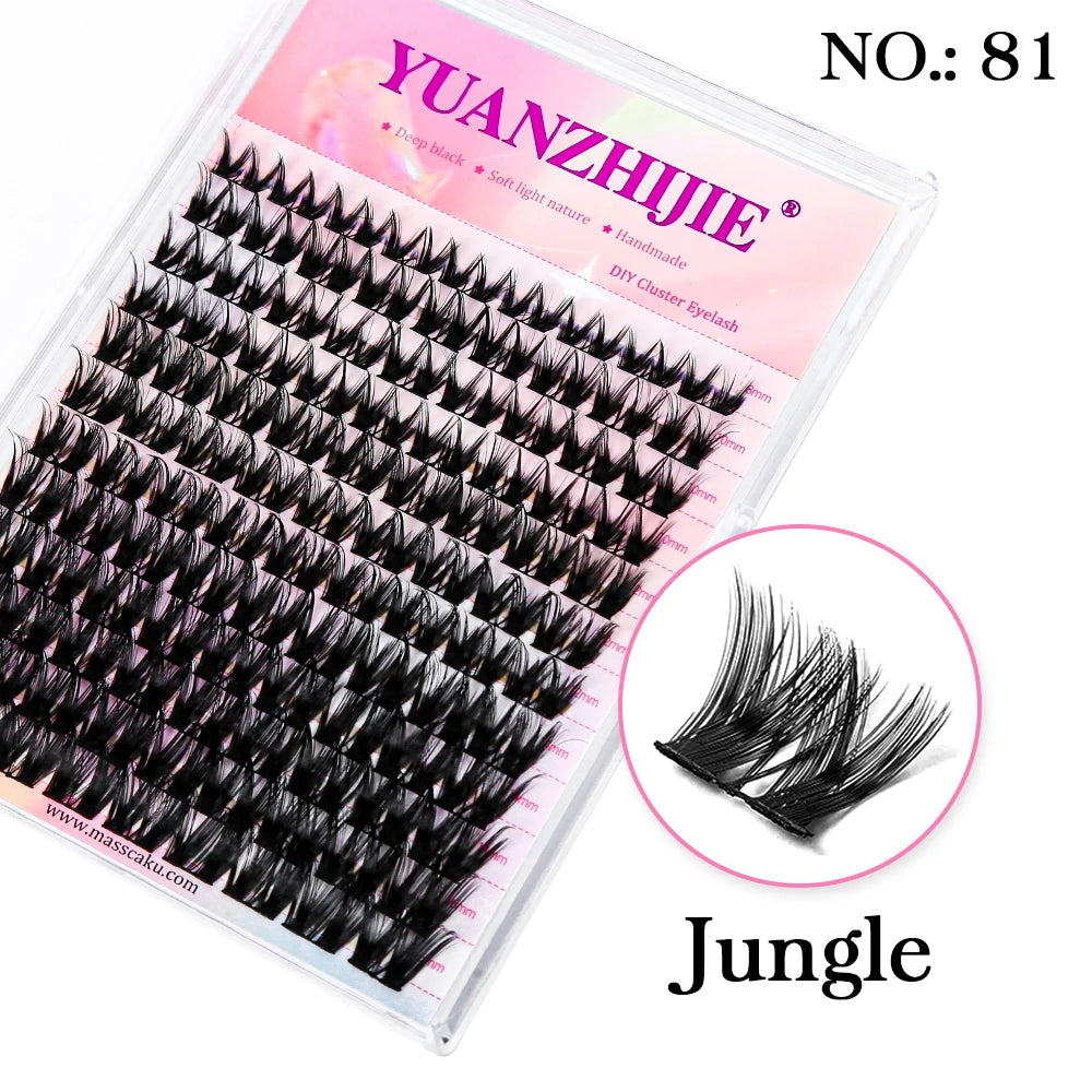 12Lines YUANZHIJIE Segmented Faux Individual Eyelashes Kit lash Strip Easy to Makeup at Home High-end Quality Lashes Extension