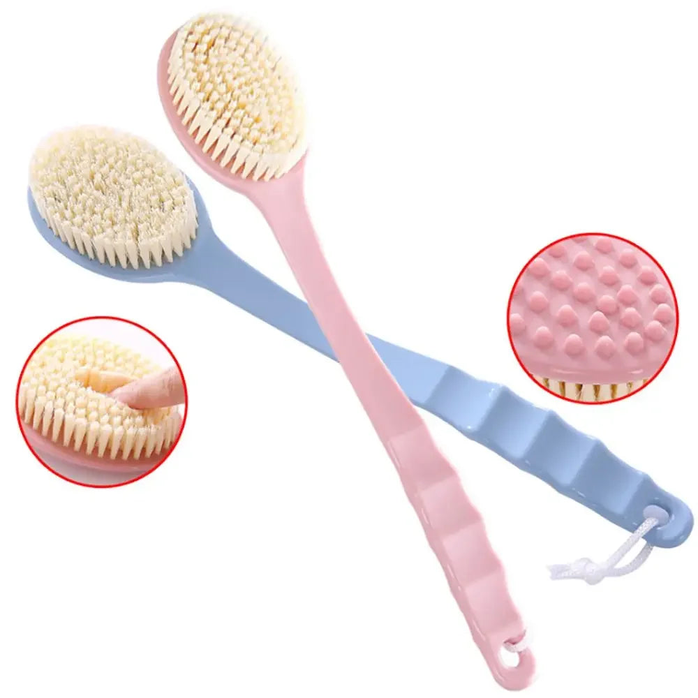 Soft Body Scrubber Shower Exfoliating Scrubs Long Handle Bath Brush Exfoliator Skin Massager Cleaning Brush Bathroom Accessories