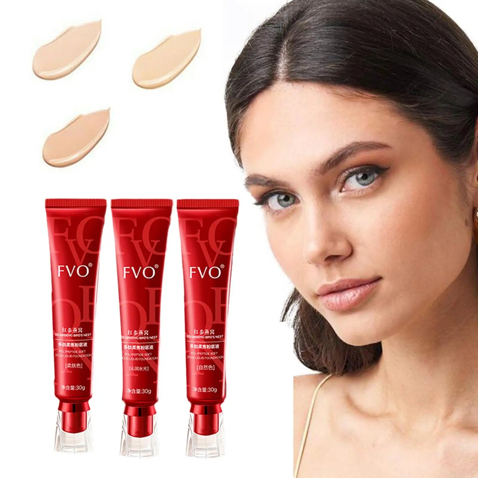 1pcs 30g Red Upgrade FV Foundation Precious Luxury Makeup Waterproof Base Concealer Oil-control Hydrating Cream Herbal Extr