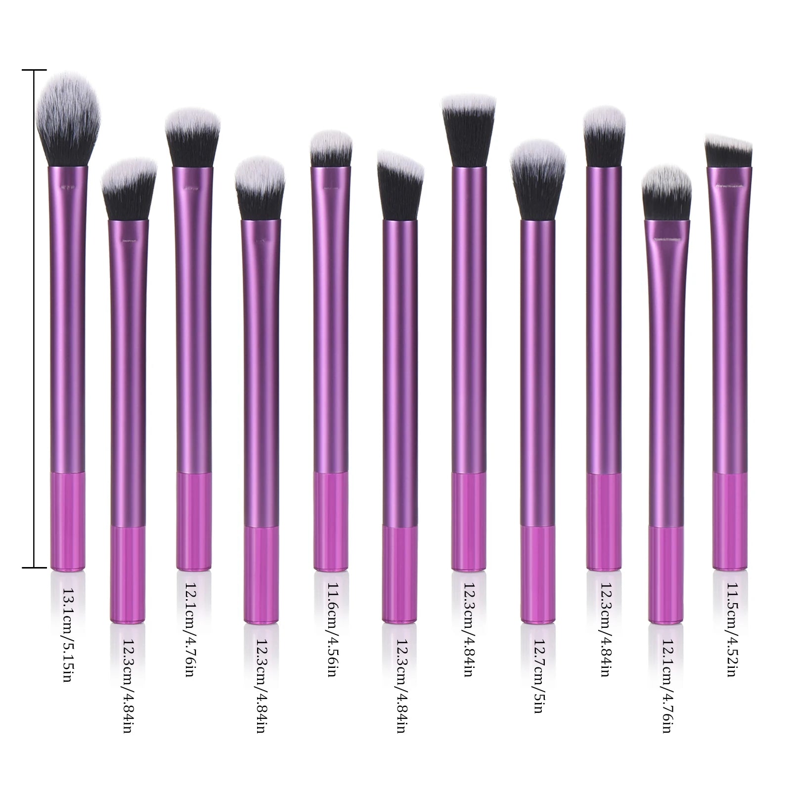 KOSMETYKI Makeup Brush Set - Premium Synthetic Foundation, Powder, Contour, Eyeshadow & Brow Brushes With Translucent Handles