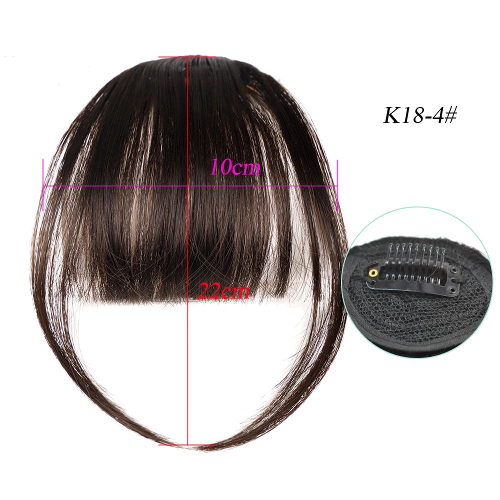 Synthetic Air Bangs Natural Short Brown Black Fake Hair Fringe Extension 1 Clip In Hairpieces Accessories For Women Girl