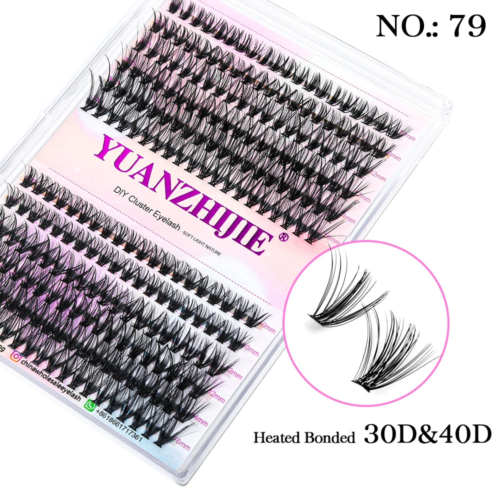 12Lines YUANZHIJIE Segmented Faux Individual Eyelashes Kit lash Strip Easy to Makeup at Home High-end Quality Lashes Extension