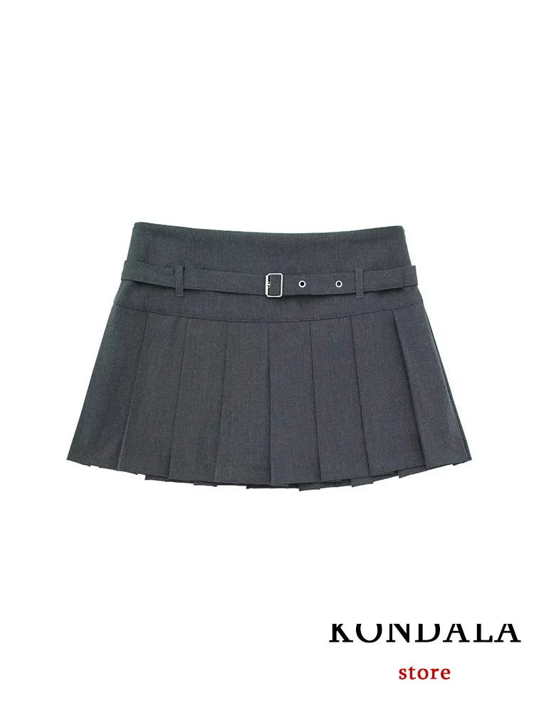 TRAFZA Vintage Casual Chic Women Skirt Solid Short Zipper Straight Short Skirt New Fashion 2024 Summer Holiday Mini Skirt