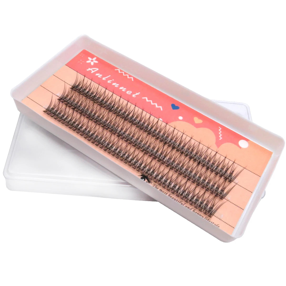 120 Pcs/Box Premium Mink Individual Dovetail Eyelash Extension Natural 3D Cluster Eyelashes Professional Makeup Flared Lashes