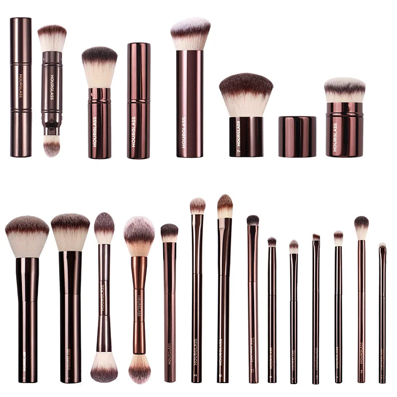 Hourglass Cruelty Free Makeup Brush-19Brushes Set Blusher Powder Eyeshadow Eyebrow Foundation Brush luxury Vegan Makeup Tools