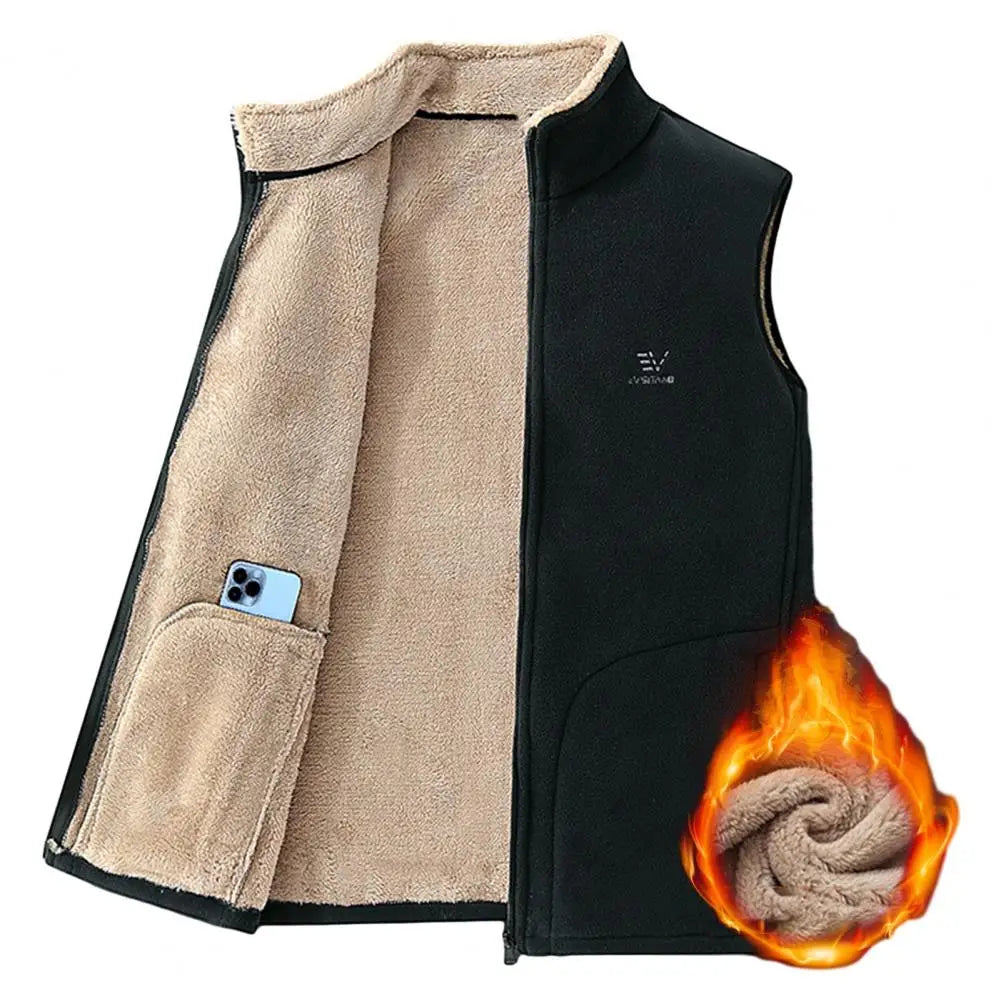 Plus Size Cashmere Men Sleeveless Vest Jackets Fashion Wool Male Cotton-Padded Coats Warm Waistcoats Clothing 4XL