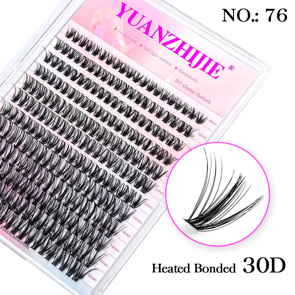 12Lines YUANZHIJIE Segmented Faux Individual Eyelashes Kit lash Strip Easy to Makeup at Home High-end Quality Lashes Extension