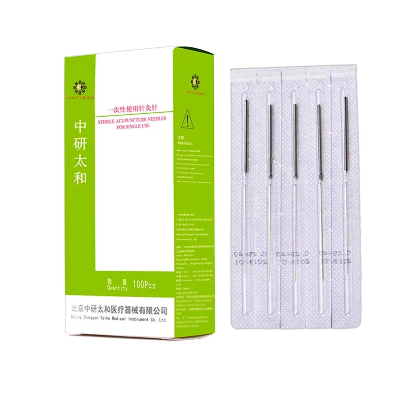 ZHONGYAN TAIHE 100pcs Acupuncture Needle Beauty Massage Disposable Sterile Dialysis Packaging Agujas De Acupuntura