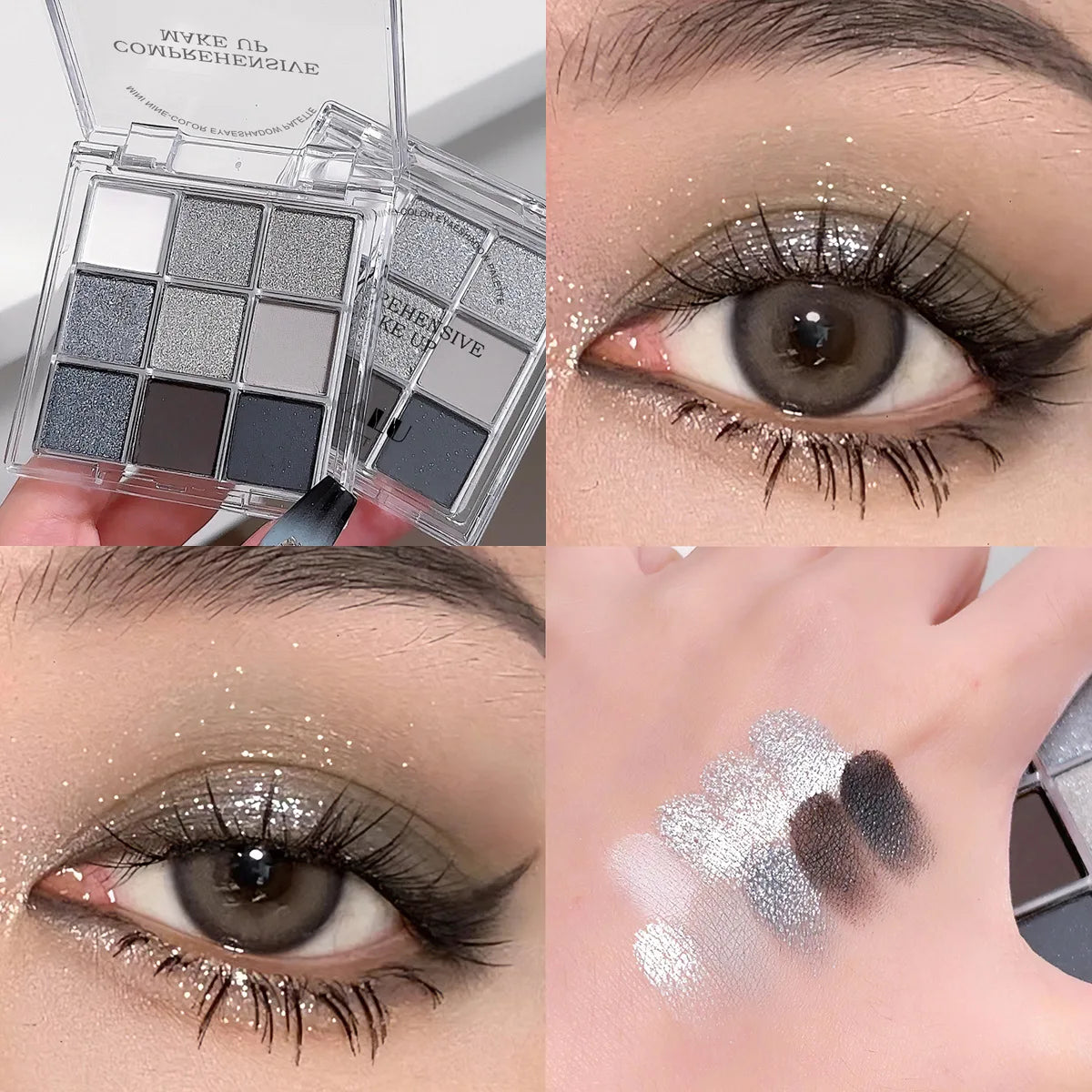 9 Colors Glitter Eye Shadow Palette Luxury Brand Design Shiny Sequins Shadow Eye Pigments Long Lasting Cheap Women Makeup 2024