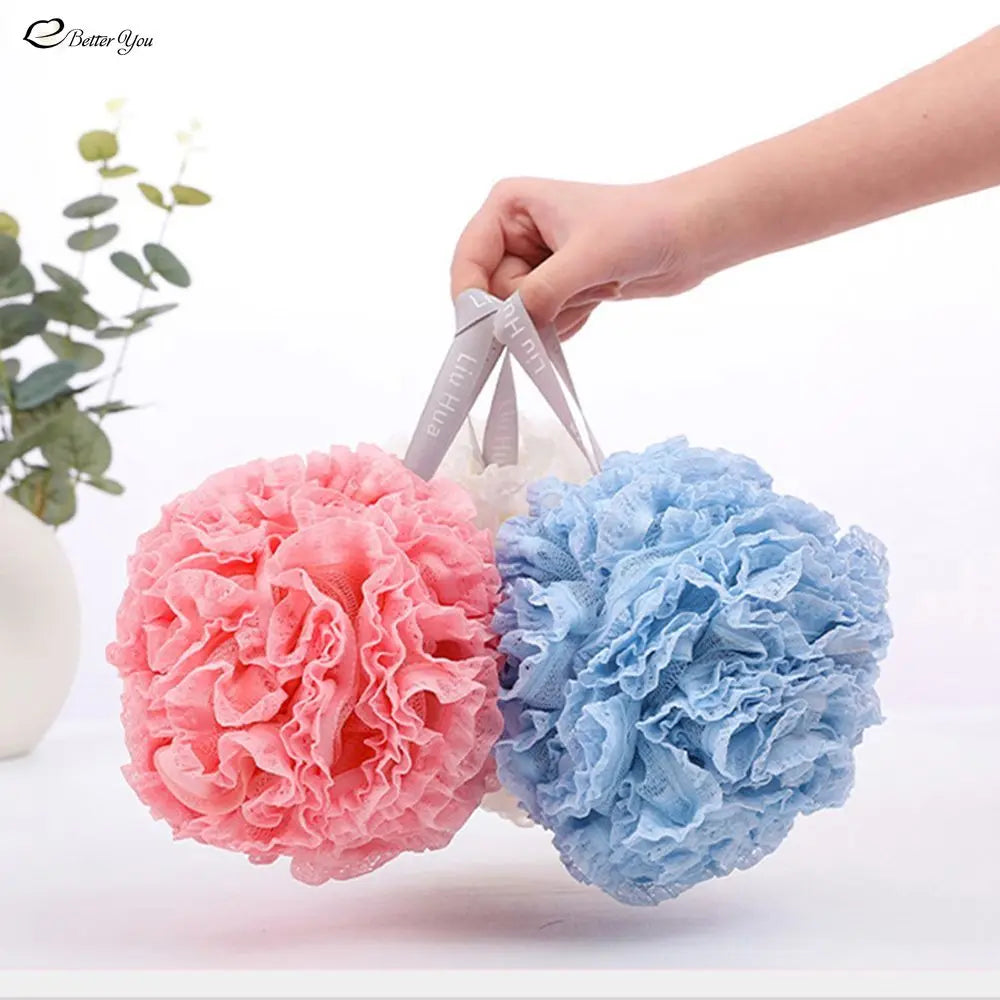 Large Size Bath Shower Loofah Sponge Pouf Body Wash Scrubber  Rubbing Towel Foaming Wash Shower Bath Ball Mesh Sponge