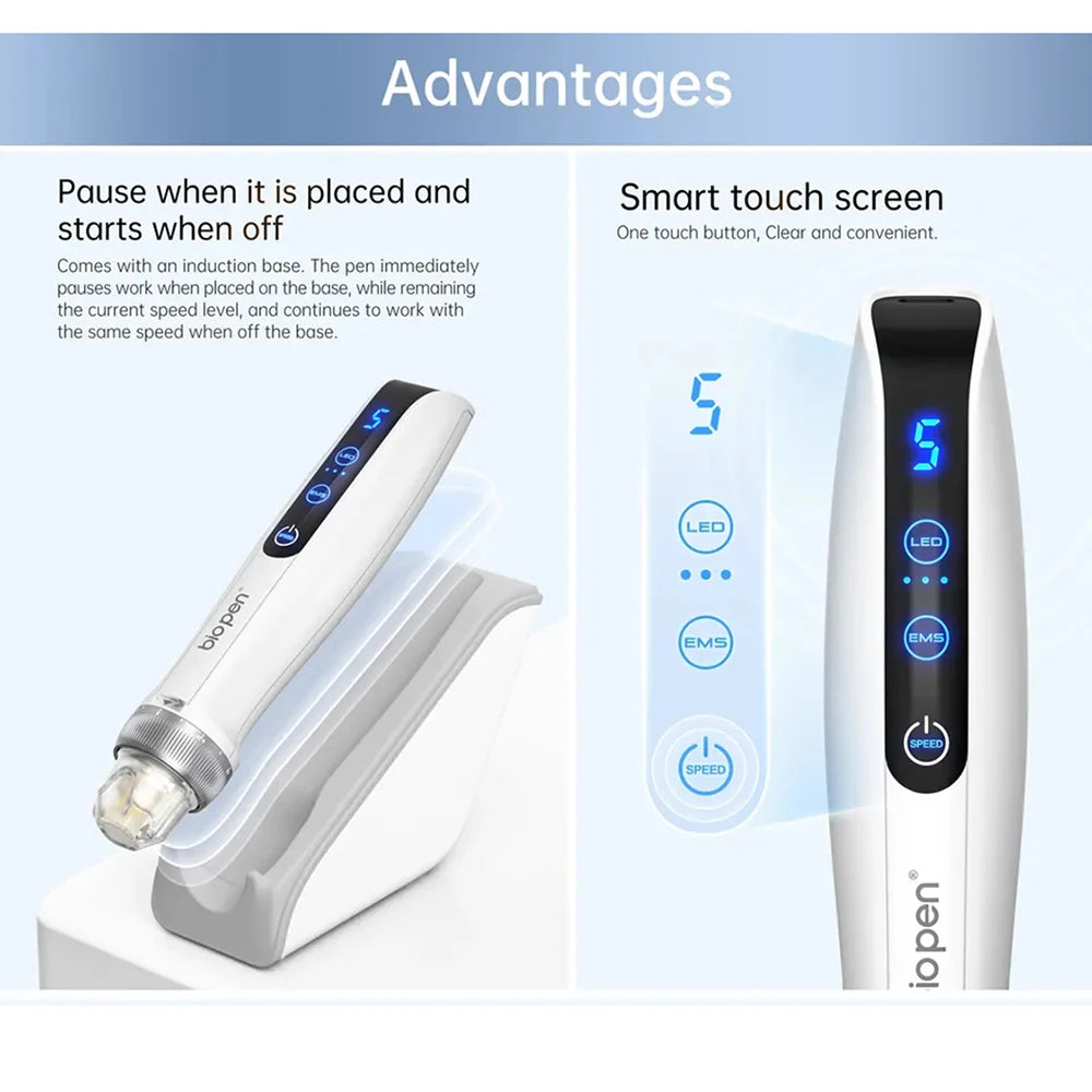 Newest Multifunctional Beauty Machine Wireless Microneedling Pen + Blue Red Light Therapy + EMS Micro Current Skin Care Tool Q2