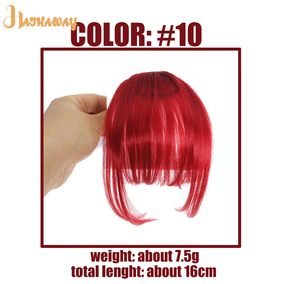 Synthetic Straight bangs  Air bangs Hair Extension Natural Hair Bangs For Women False Bang Black Daily Brown Woman Daily Wear