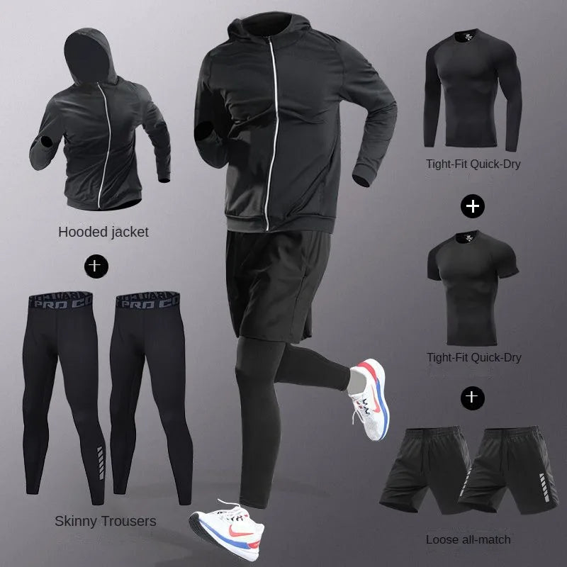 Men's Ice Fiber Quick-Dry Running & Fitness Full Set/Suit Tracksuit For Marathon, Training & Cycling，Jogging,Gym， sweatpants