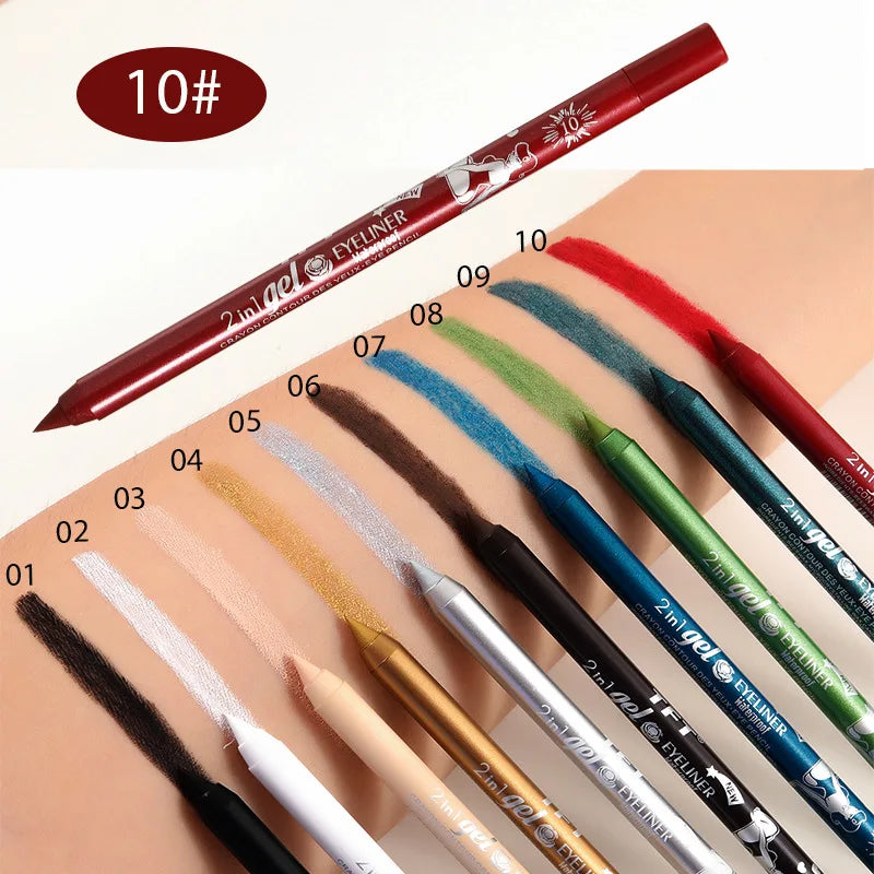 Waterproof Eyeliner Long Lasting Pencil Colourful Pigment Blue Black White Color Gel Eye Liner Pen Makeup Eye Beauty Cosmetics