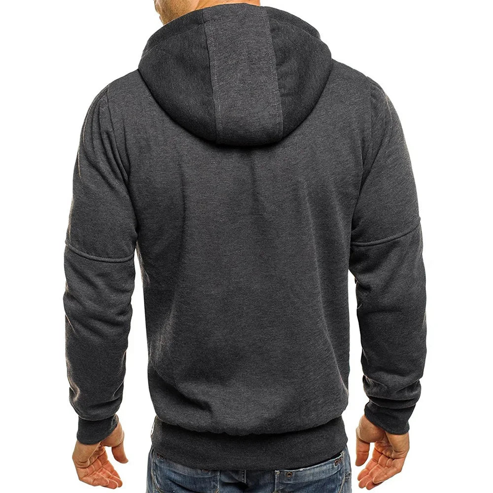 Men's clothing sportswear slim fit casual jacket 2024 men's hoodie long sleeve sweatshirt zipper design hooded sweatshirt