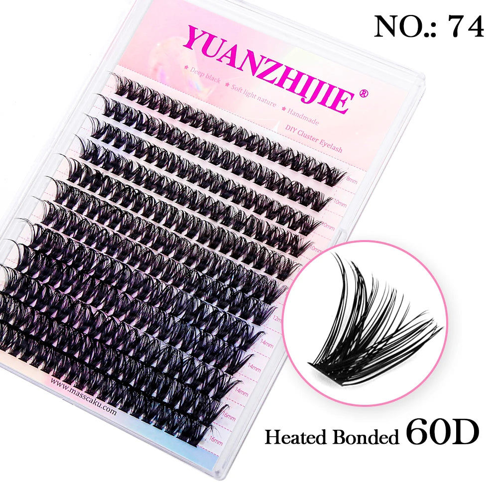 12Lines YUANZHIJIE Segmented Faux Individual Eyelashes Kit lash Strip Easy to Makeup at Home High-end Quality Lashes Extension