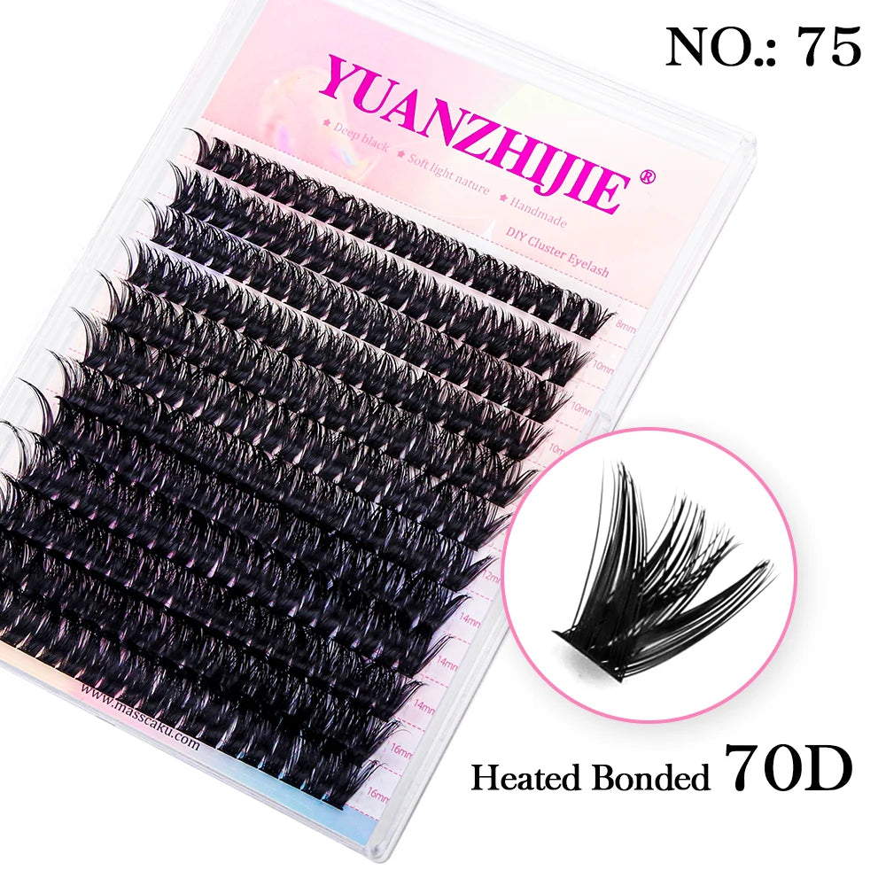 12Lines YUANZHIJIE Segmented Faux Individual Eyelashes Kit lash Strip Easy to Makeup at Home High-end Quality Lashes Extension